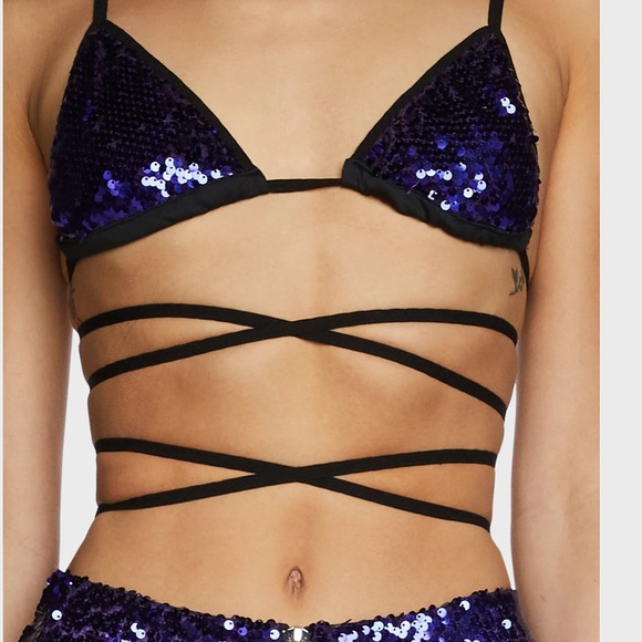 Sequin wrap bikini top - Picture 2 of 4